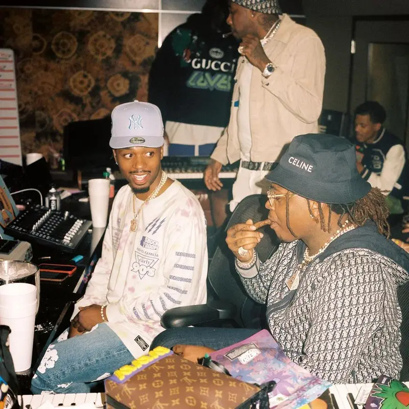 Gunna outfit in Dior, Chrome Hearts, and Celine, 2021