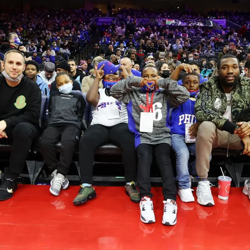 Meek Mill outfit in Chrome Hearts, Fear of God, and Dior, 2021