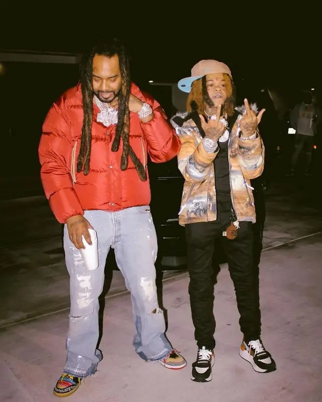SpotemGottem outfit in Ksubi, Burberry, and Bape, 2021