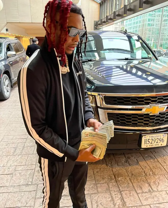 Lil Keed outfit in Palm Angels and Balenciaga, 2021