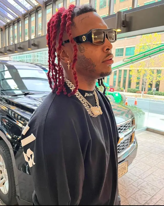 Lil Keed outfit in Palm Angels and Balenciaga, 2021