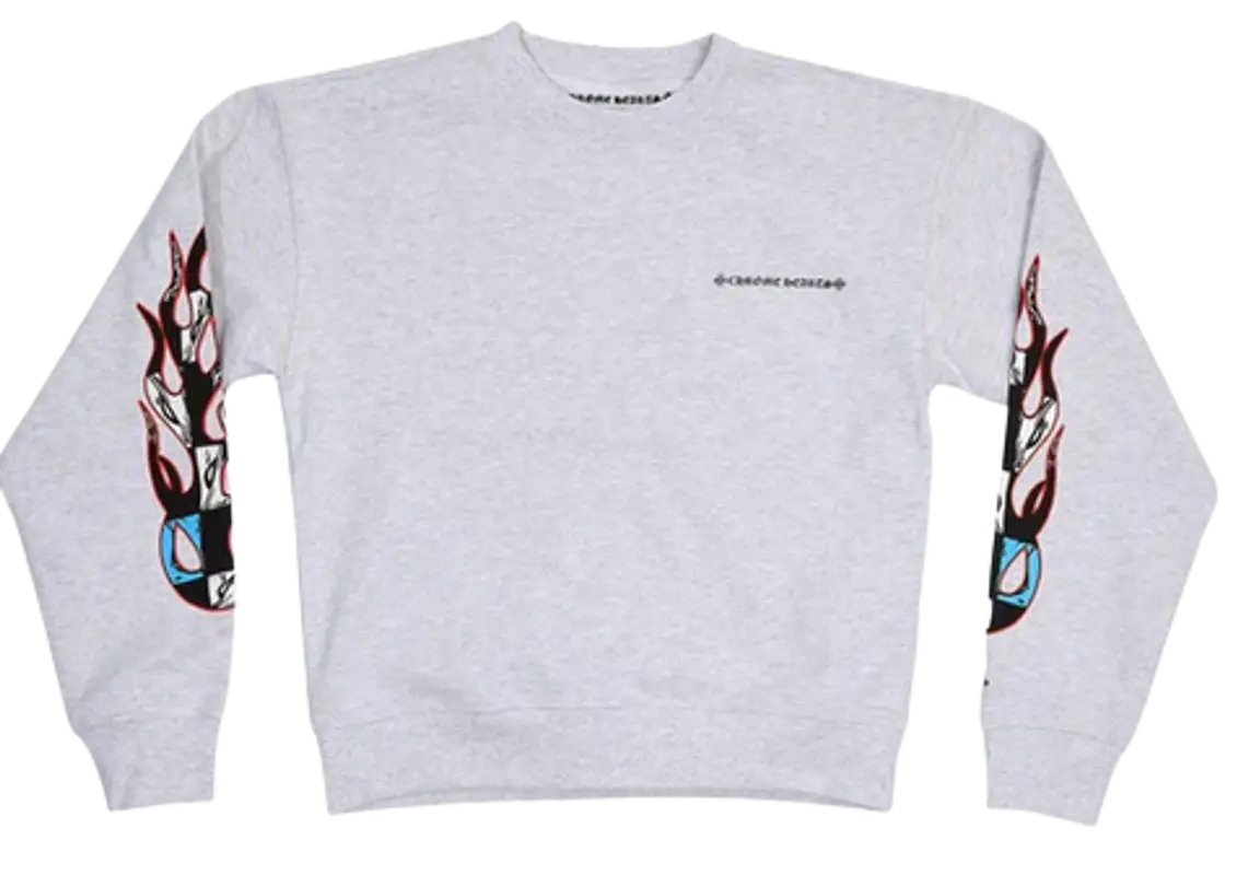Chrome Hearts Heather Grey Brain Crewneck $1199