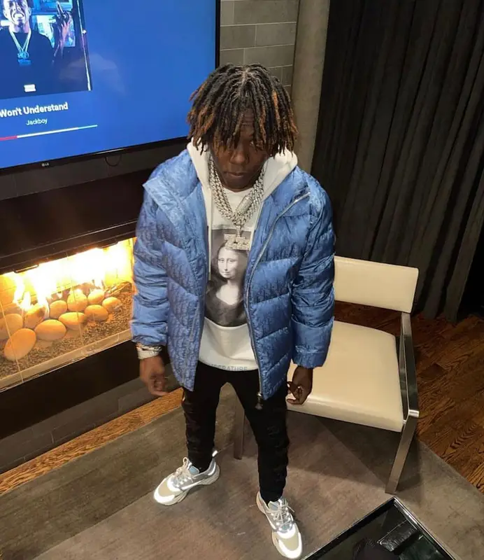Jackboy outfit in Dior, Off-White, and Amiri, 2021