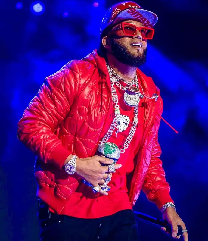 El Alfa El Jefe outfit in Givenchy, Amiri, and Louis Vuitton, 2021
