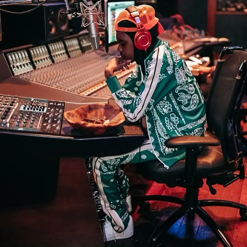 Lil Poppa outfit in Palm Angels and Nike, 2021
