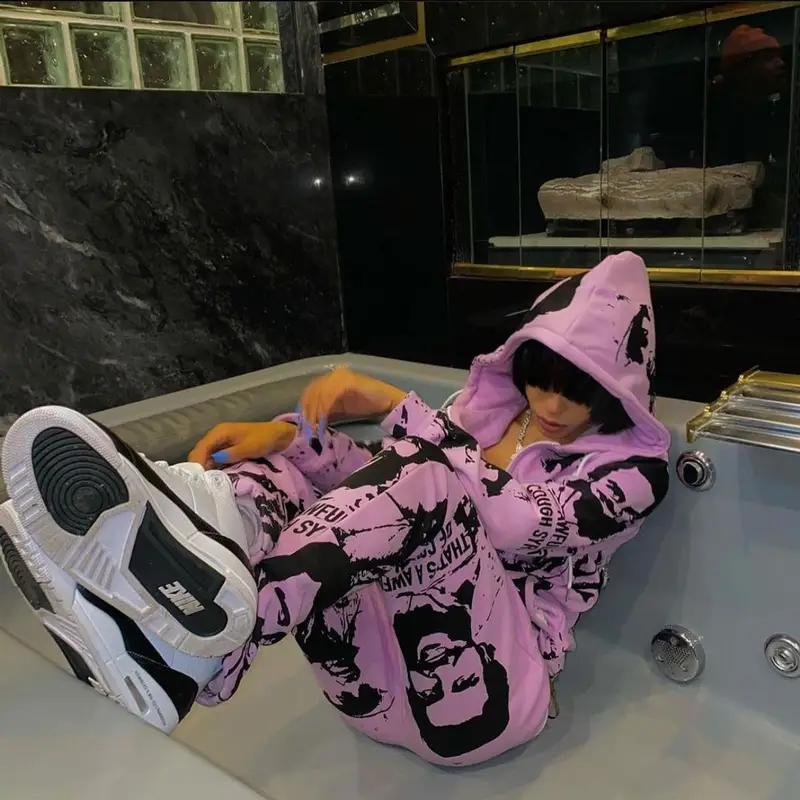 Coi Leray outfit in Cough Syrup, Jordan, and Asaali, 2021
