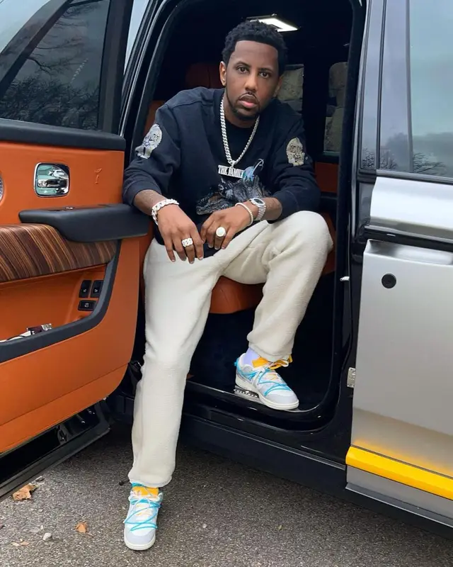 Fabolous outfit in Greg Lauren, Rhude, and Nike, 2021