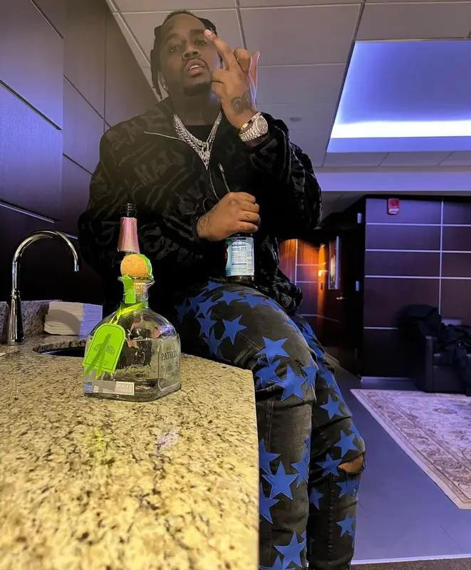 Fivio Foreign outfit in Mastermind, Amiri, and Chemist, 2021