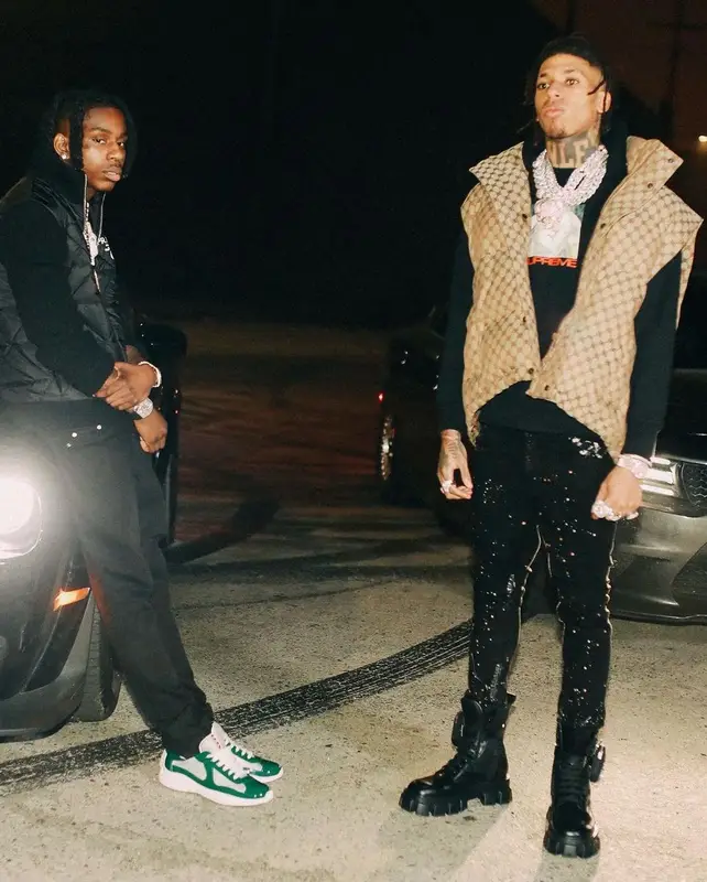 Polo G outfit in Prada and Amiri, 2021