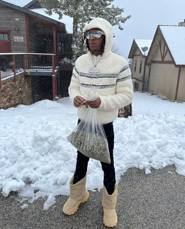 Rich The Kid outfit in Dior, Amiri, and Balenciaga, 2021