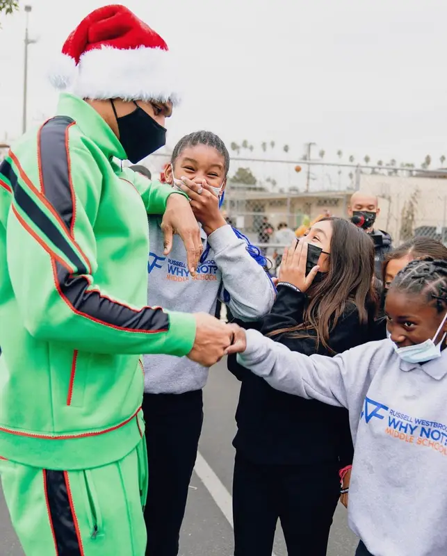 Russell Westbrook outfit in Jordan, Nike, and Honor The Gift, 2021