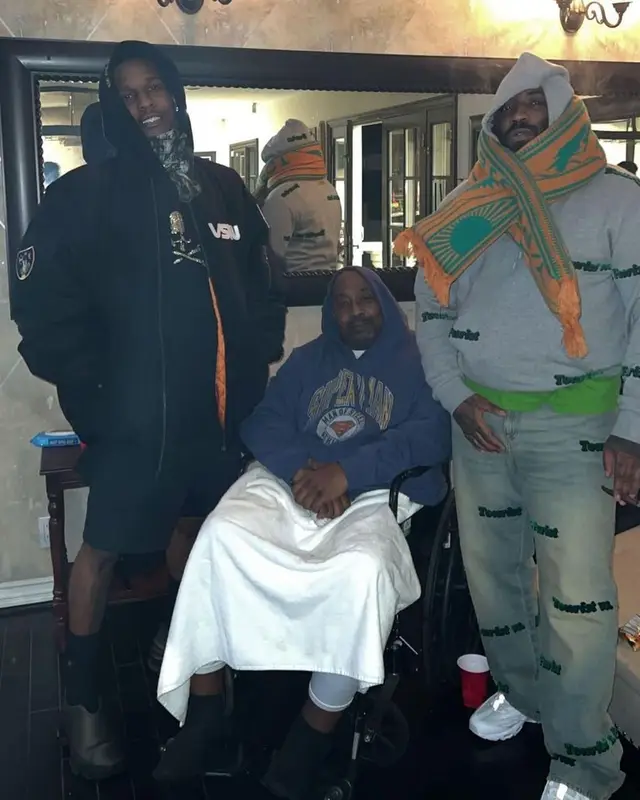ASAP Rocky outfit in Balenciaga, Mastermind, and Givenchy, 2021