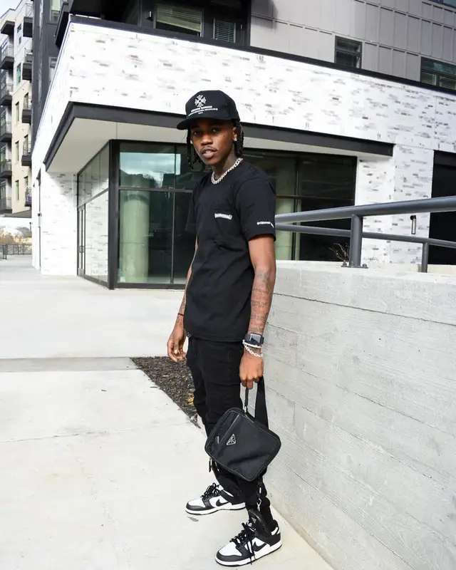 Jhacari outfit in Amiri, Prada, and Chrome Hearts, 2021