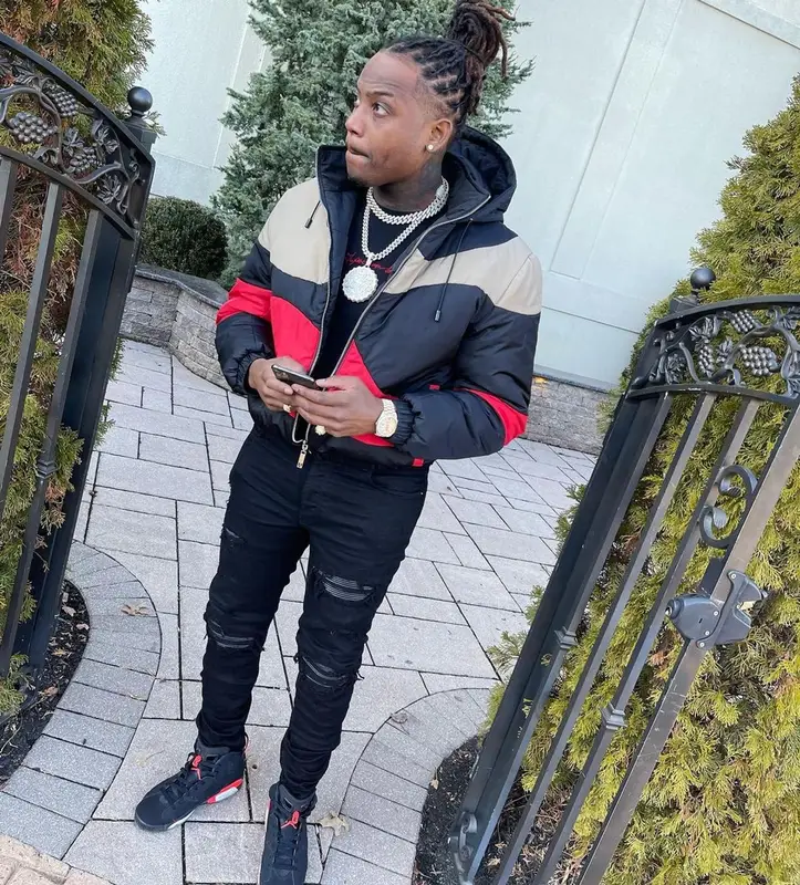 Flipp Dinero outfit in Ahluwalia, Amiri, and Jordan, 2021