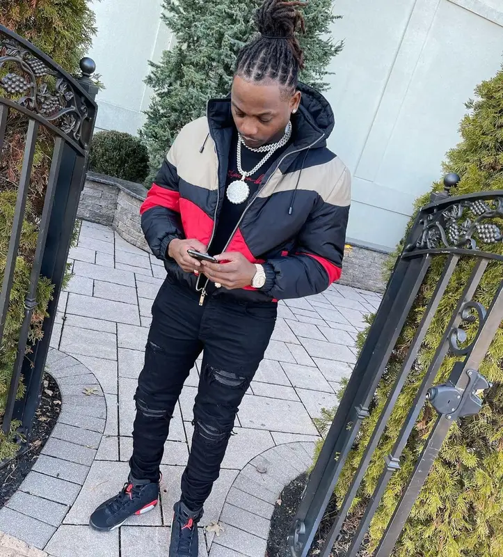 Flipp Dinero outfit in Ahluwalia, Amiri, and Jordan, 2021