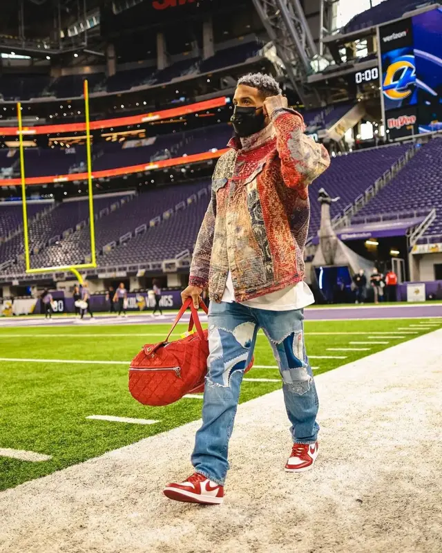 Odell Beckham Jr outfit in Proleta Re Art, Kapital, and Nike, 2021