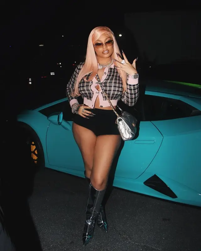 Latto outfit in Alexandre Vauthier and Chanel, 2021