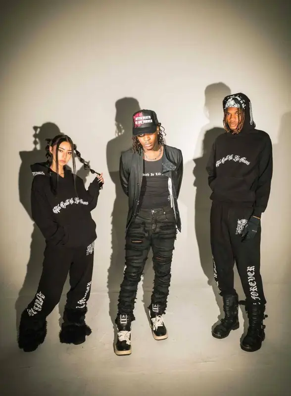 UnoTheActivist outfit in Rick Owens, Converse, and After Death Is Life Forever, 2021
