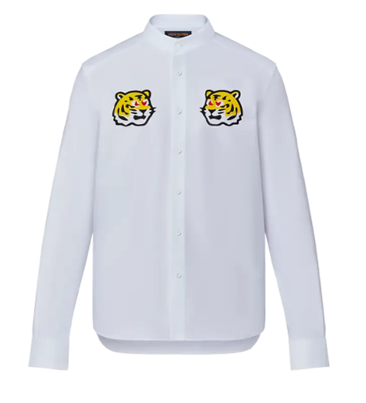 Louis Vuitton Printed Tiger Mandarin Shirt