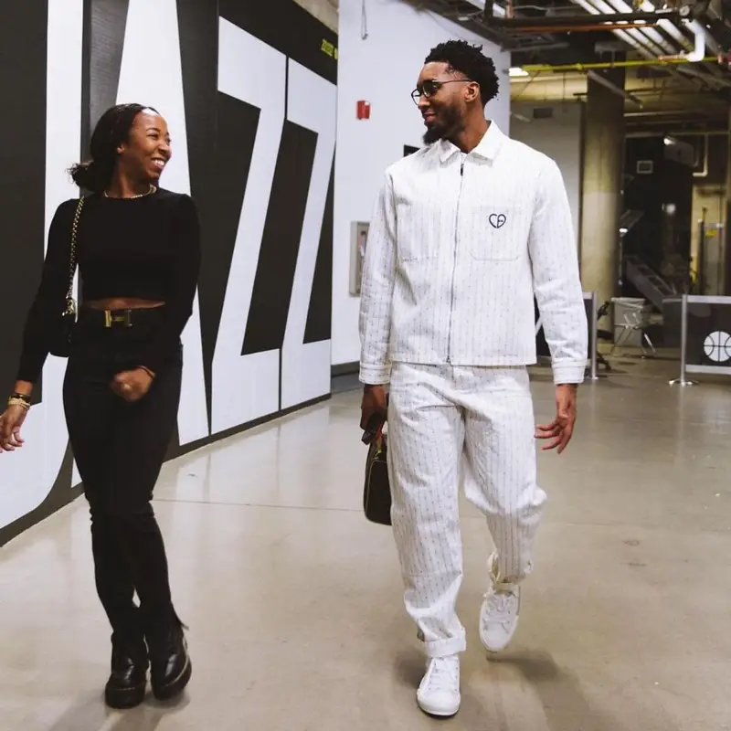 Donovan Mitchell outfit in Dior and Louis Vuitton, 2021