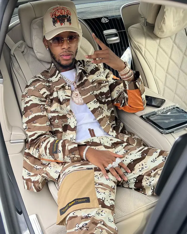 Toosii outfit in Bape, Nike, and Rolling Loud Merch, 2021