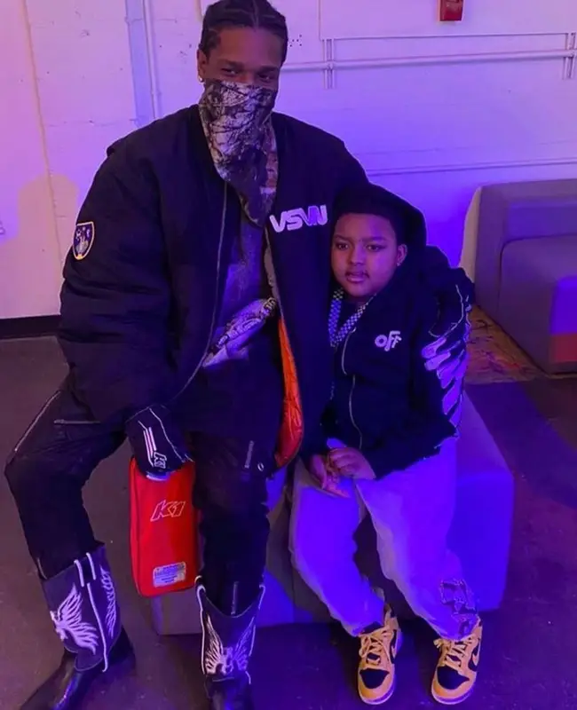 ASAP Rocky outfit in Balenciaga, Vintage, and Rick Owens, 2021