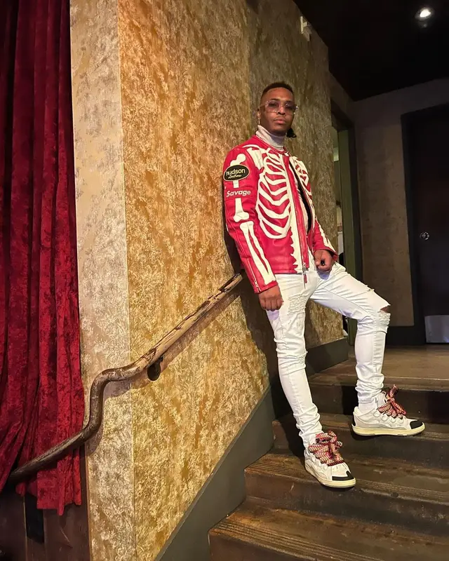 Lil Keed outfit in Hudson, Amiri, and Dior, 2021