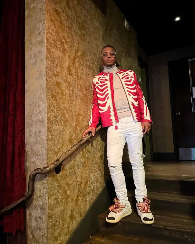 Lil Keed outfit in Hudson, Amiri, and Dior, 2021