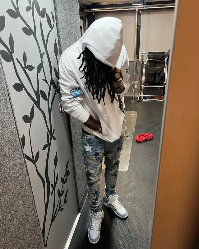 Polo G outfit in Polo G Merch, Amiri, and Chemist, 2021