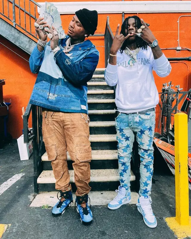 Moneybagg Yo outfit in Gallery Dept., Diesel, and Jordan, 2021