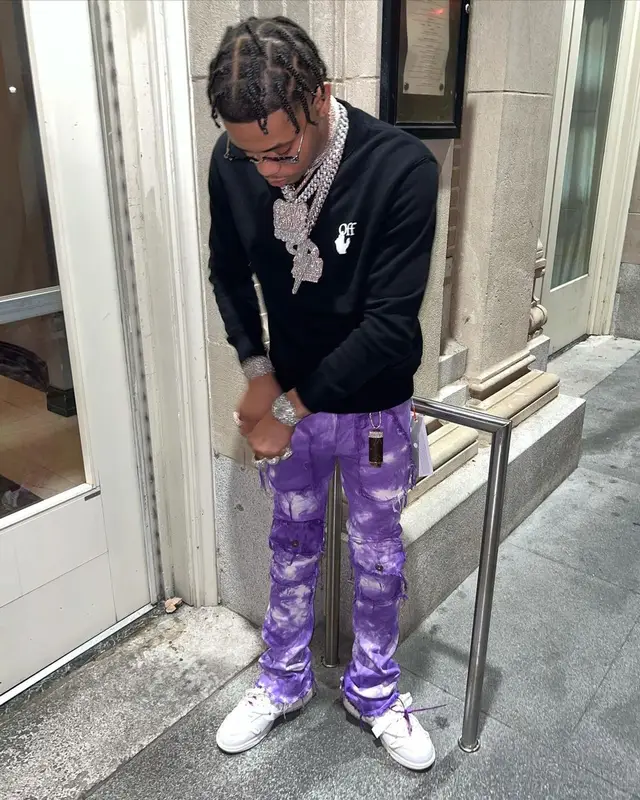 Lil Migo outfit in Off-White, James Oro, and Custom, 2022