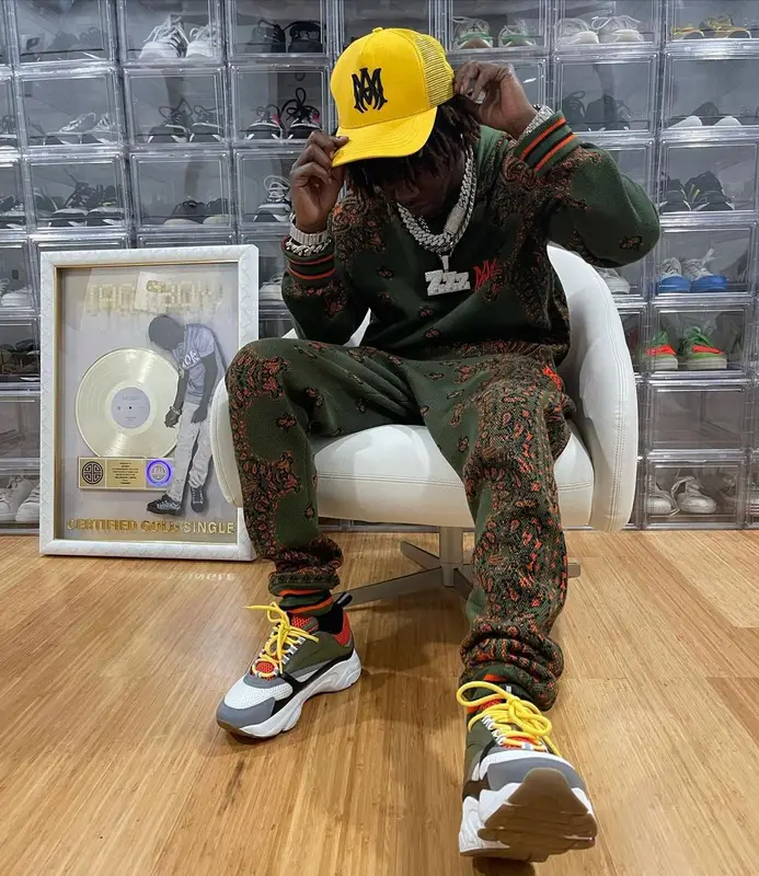 Jackboy outfit in Dior and Amiri, 2022