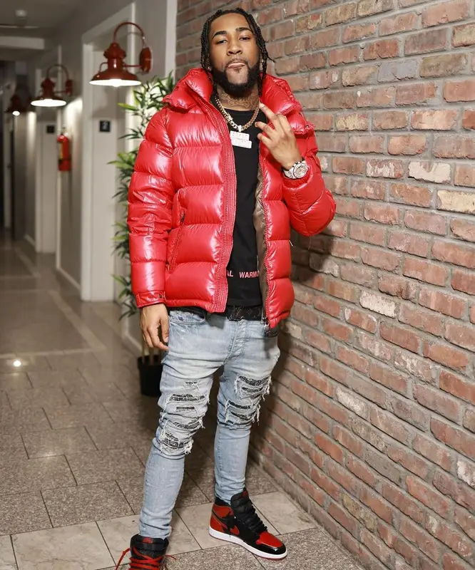 Ron Suno outfit in Moncler, Off-White, and Louis Vuitton, 2022