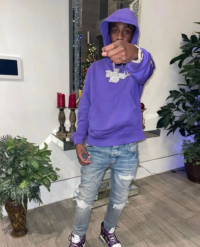 Lil Tjay outfit in Amiri, 2022
