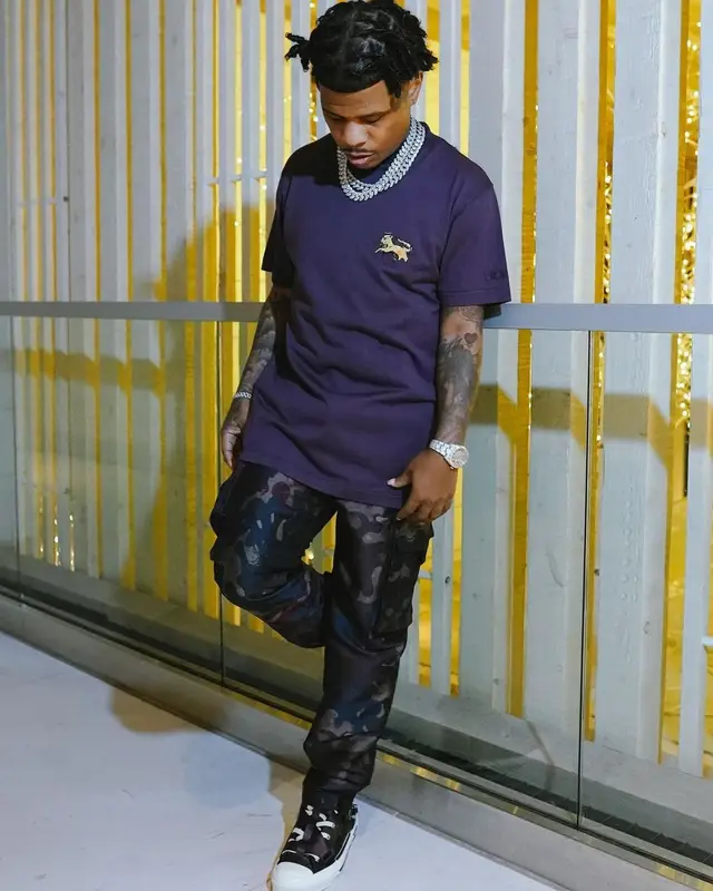 Rylo Rodriguez outfit in Dior and Peter Doig, 2022