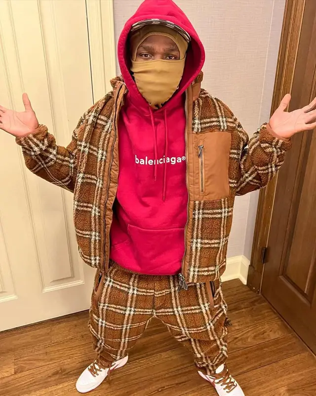 DaBaby outfit in Balenciaga, Nike, and Burberry, 2022