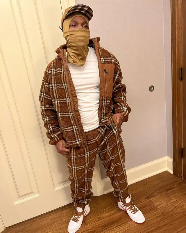 DaBaby outfit in Balenciaga, Nike, and Burberry, 2022