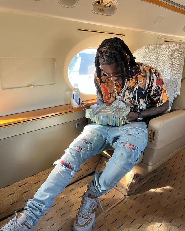 Polo G outfit in Amiri and Prada, 2022