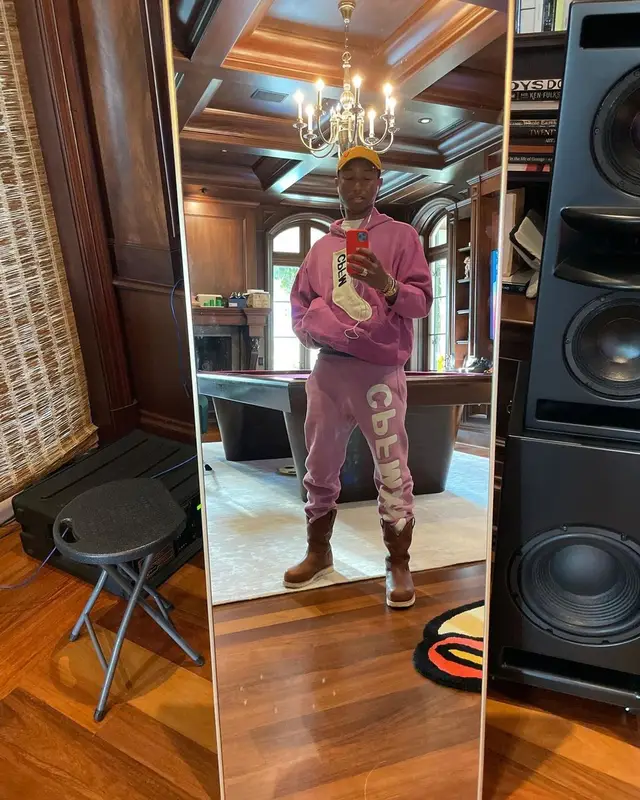 Pharrell Williams outfit in Cactus Plant Flea Market and Ariat International, 2022