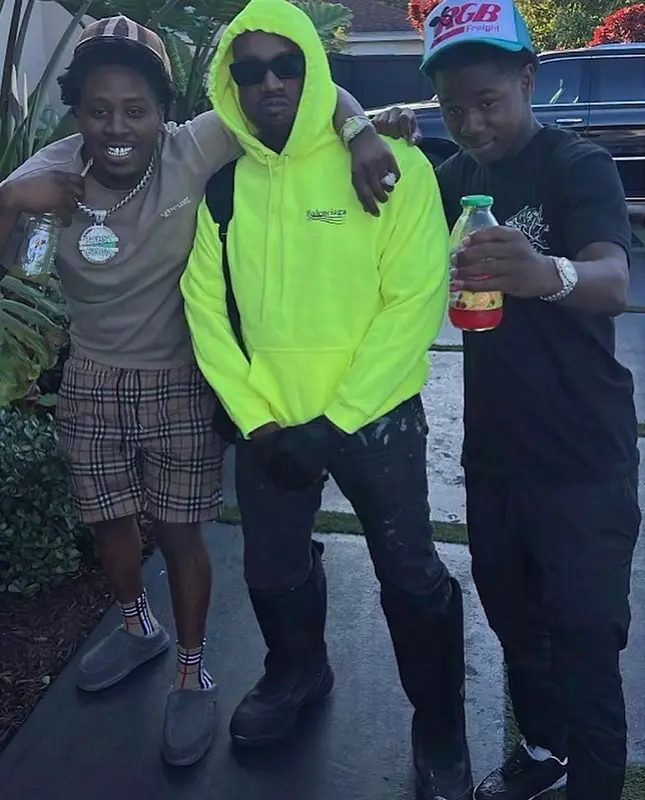 Kanye West outfit in Balenciaga, Illesteva, and Icon, 2022