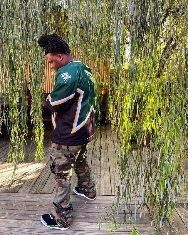 Tay Keith outfit in CCM , Gallery Dept., and Jordan, 2021