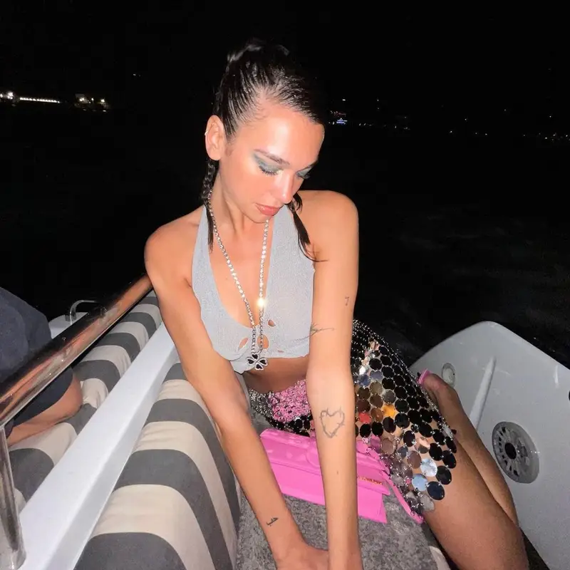 Dua Lipa outfit in Krystal Paniagua, Paco Rabanne, and Jacquemus, 2022