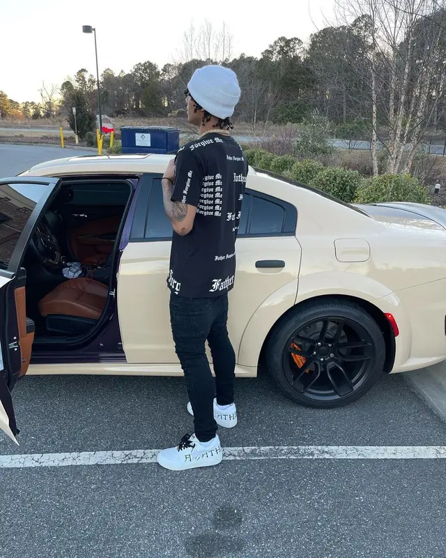 Mikey outfit in Valabasas, Vlone, and Never Broke Again, 2022