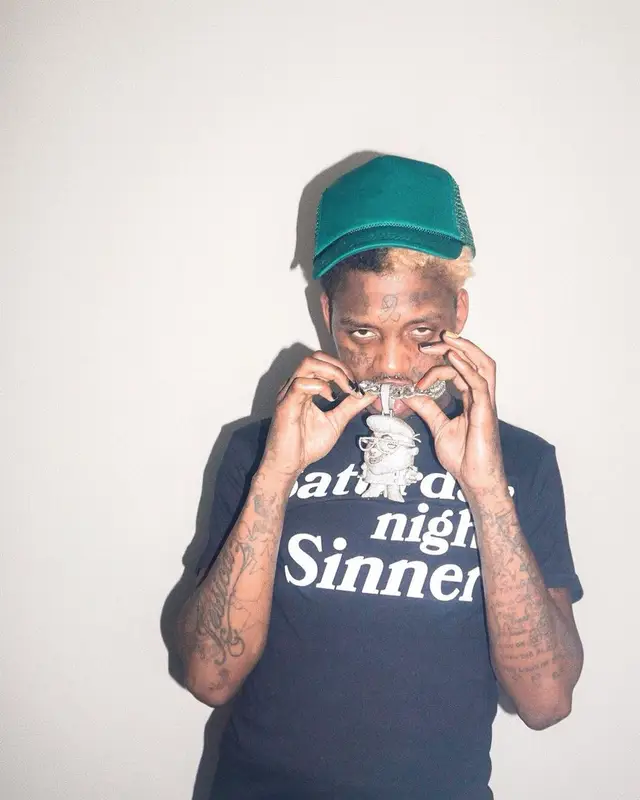 Famous Dex outfit in Father Forgive Me, 2021