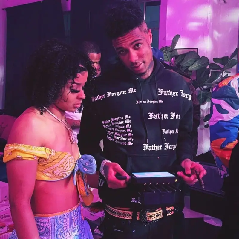Blueface outfit in Father Forgive Me, 2021