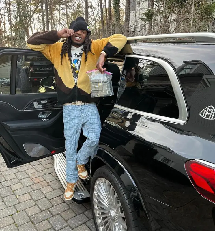 Quavo outfit in Balenciaga, Givenchy, and Nike, 2022