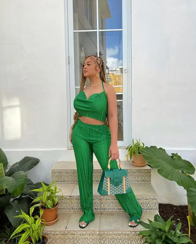 Latto outfit in Pretty Little Thing, Goyard, and Hermes, 2022