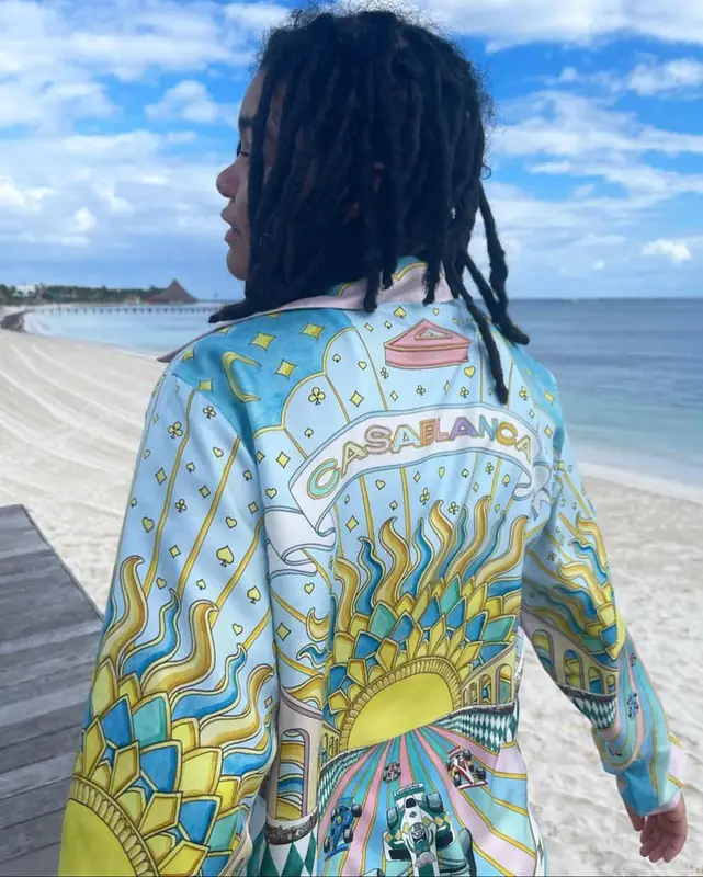 Young M.A outfit in Casablanca and Nike, 2022