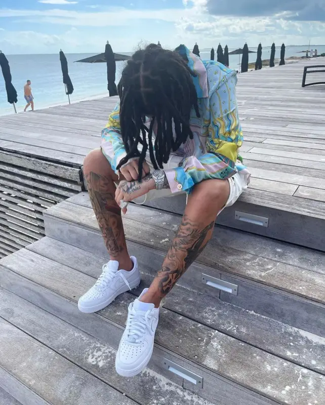 Young M.A outfit in Casablanca and Nike, 2022