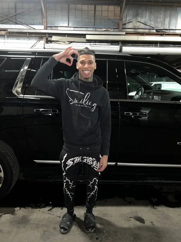 NLE Choppa outfit in SoleBoy, 1017 Alyx 9SM, and Dior, 2022